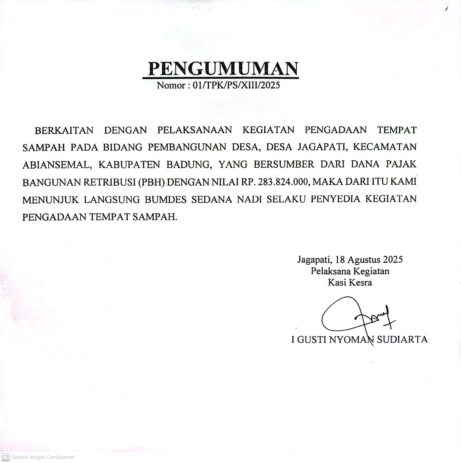 Pengumuman